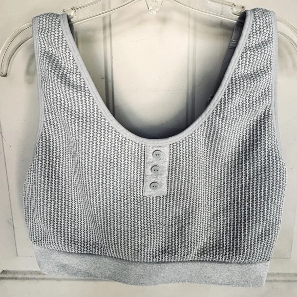 Stylish Gray Textured Women's Cropped Tank/Bra - Picture 4 of 9